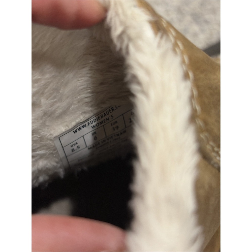 Eddie Bauer Hunt Pac Tan Brown Leather Waterproof Shearling Lined Duck Boot 8.5M - Picture 6 of 8